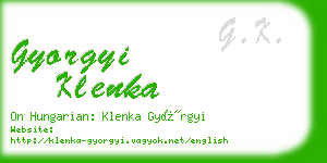 gyorgyi klenka business card